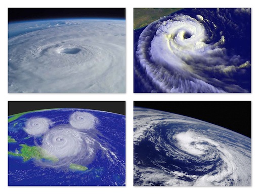 Como é dado o nome dos furacões e ciclones