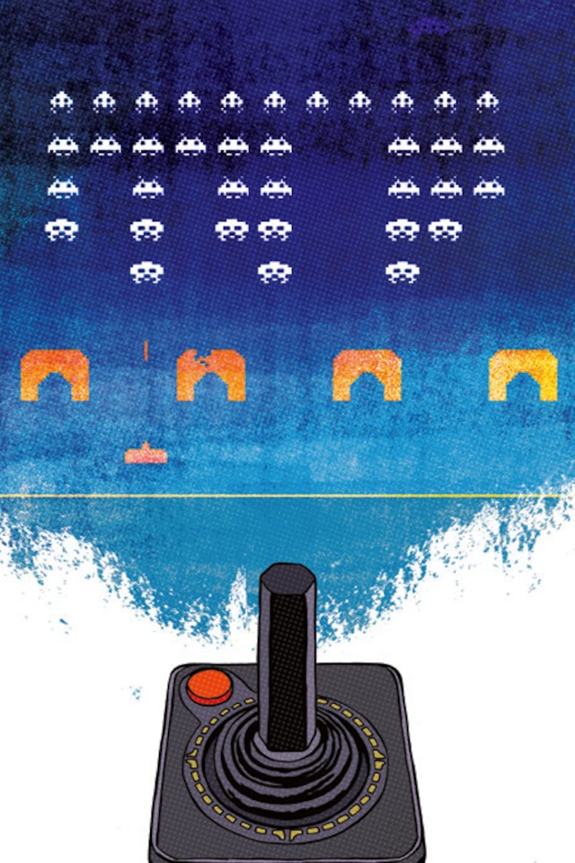 iPhone Wallpaper #6 – Videogame atari space invaders