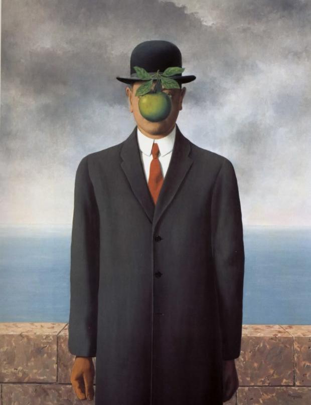 O Filho do Homem, de René Magritte com Power Girl
