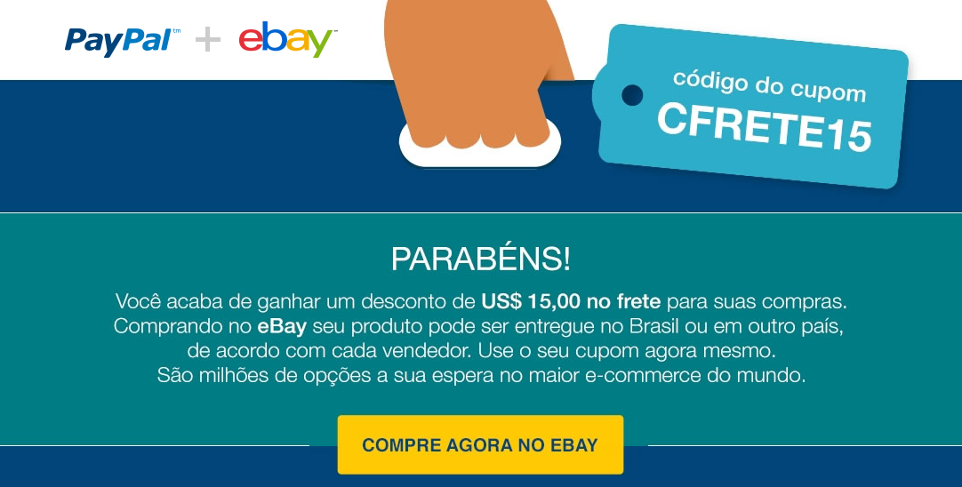 ebay paypal desconto frete