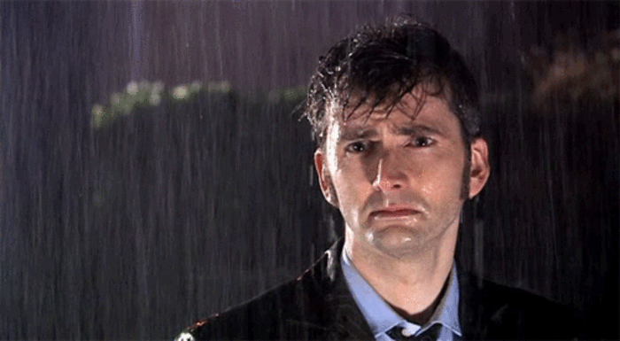 David Tennant na chuva Dr Who