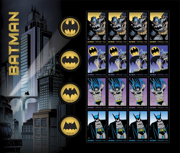 Correio dos EUA lança selos do Batman 01