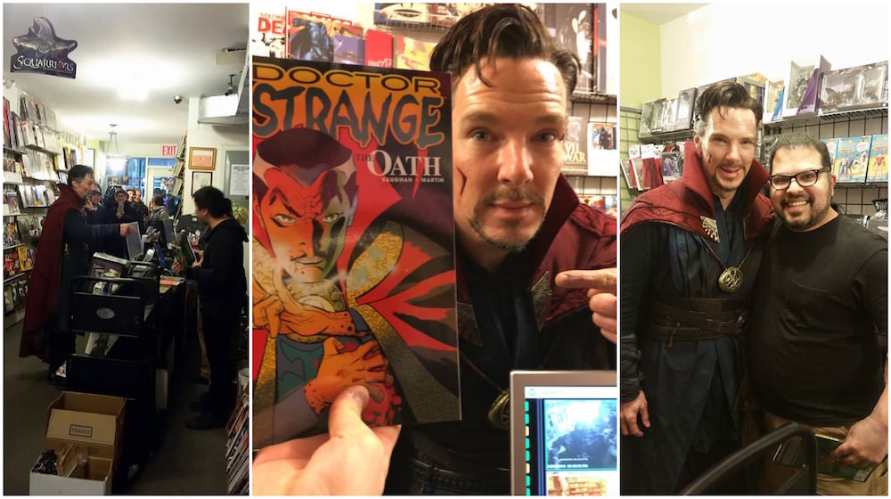 Doutor Estranho entra em uma loja de quadrinhos em Nova York 5