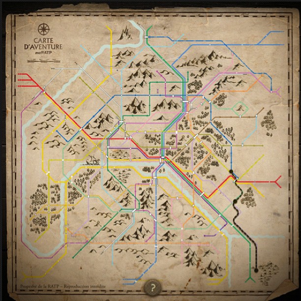 Para fazer promoção do Hobbit, o metro de Paris ganhou um mapa novo