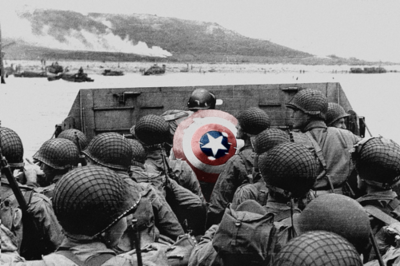 capitão américa na Normandia
