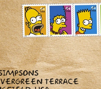 selos postal simpson