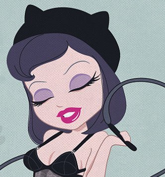 Vilãs e Heroínas como modelos pin-up mulher-gato
