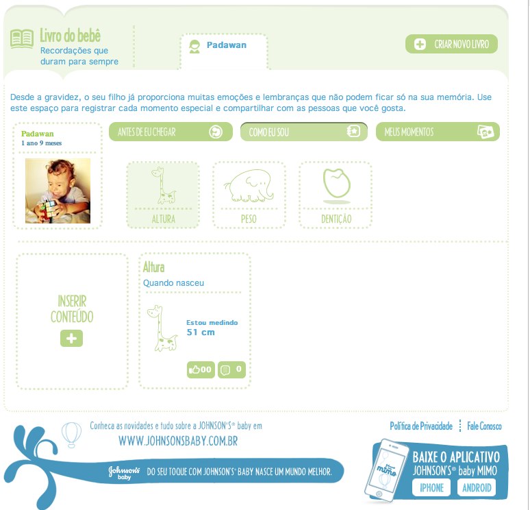Rede Social para acompanhar seu Padawan - Johnson's Baby Mimo