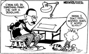 É era assim que o Bill Watterson criava as tirinhas do Calvin e Haroldo 1