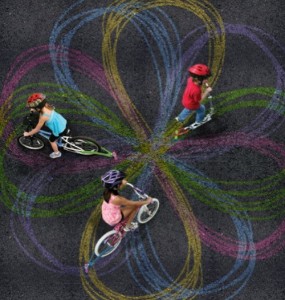 Andar de bicicleta pode ser ainda mais divertido para os Padawans com o Chalktrial