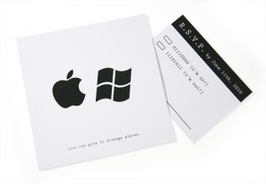 Convites de Casamento Nerd apple e windows