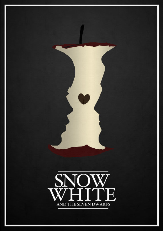 Poster Minimalistas Disney por Rowan Stocks Moore branca de neve