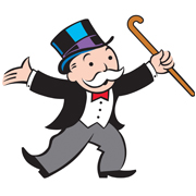 Mr. Monopoly ( Grande empresário do jogo de tabuleiro Monopoly) - $2.5 Bi banco imobiliário