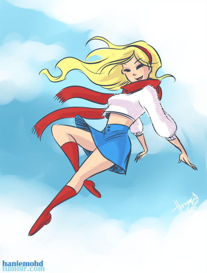 Uniforme no frio do inverno Supergirl