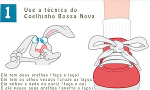 Amarrando o tênis com o Coelhinho Bossa Nova Georges de Mestral