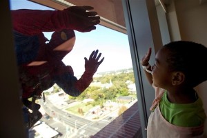 Lavadores de janelas e o Homem Aranha