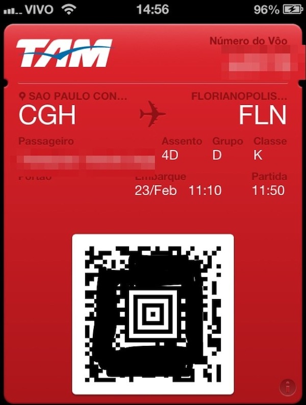 E menos um papel chato em viagens de avião - Passbook pela TAMAirlines