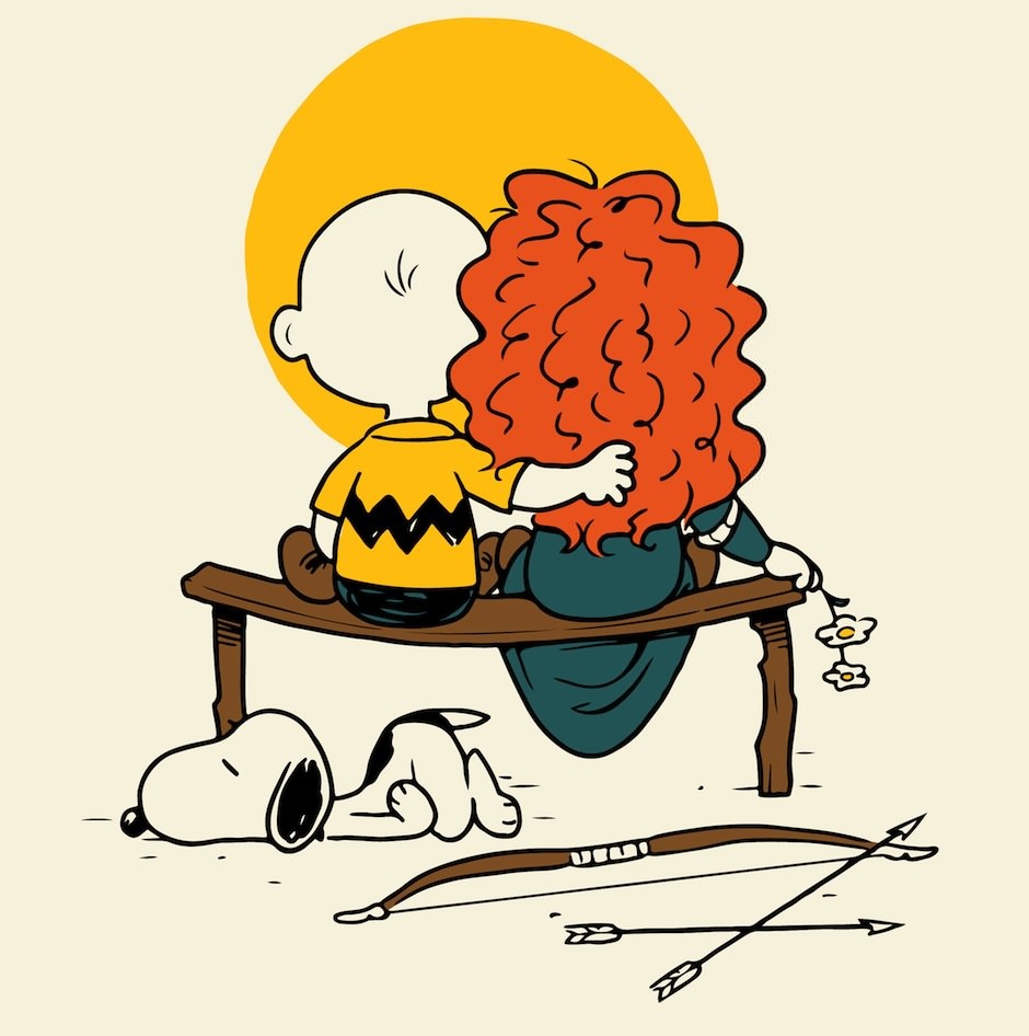 Charlie Brown & Merida garotinha ruiva