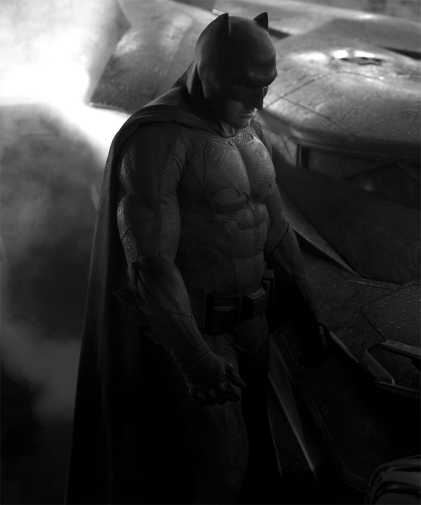 Ben Affleck Batman Uniforme Batmovel 01