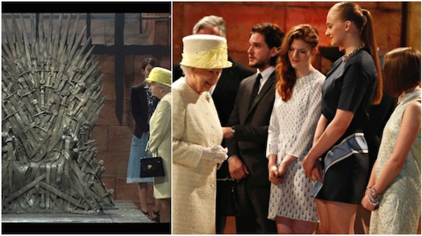 A Rainha Elizabeth visita o set de Game of Thrones e encarou o trono por vários minutos