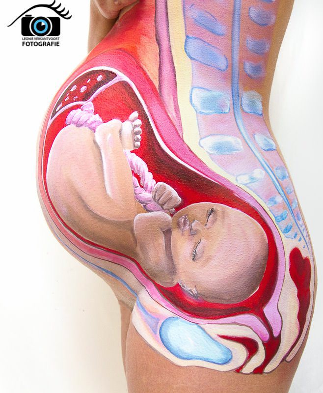 Body Painting em uma mulher grávida 03