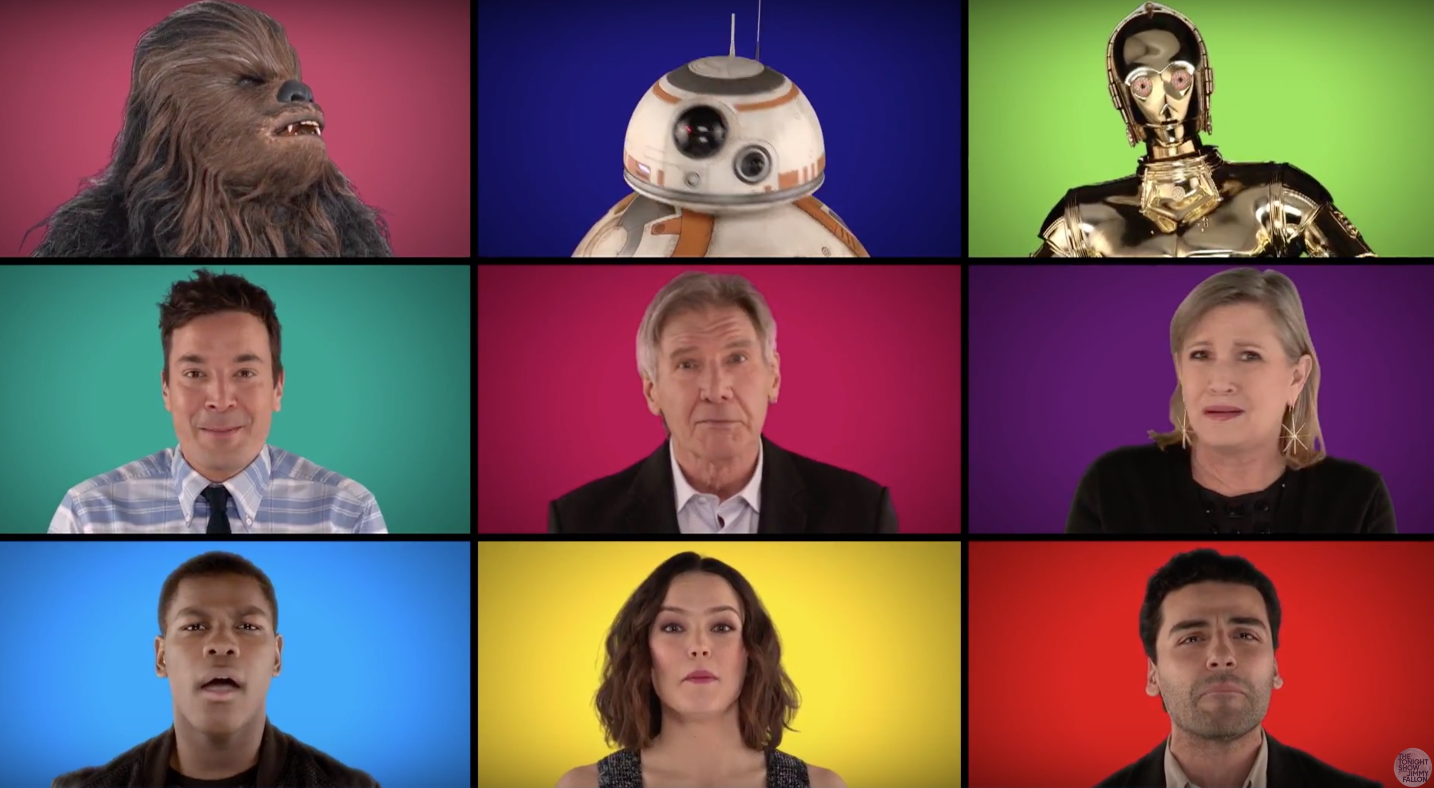 Jimmy Fallon e os atores de Star Wars fazem uma cappella em homenagem ao filme