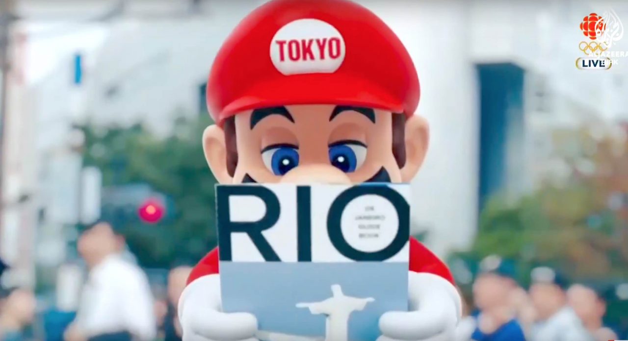 Mario Bros no encerramento das Olimpíadas Rio 2016