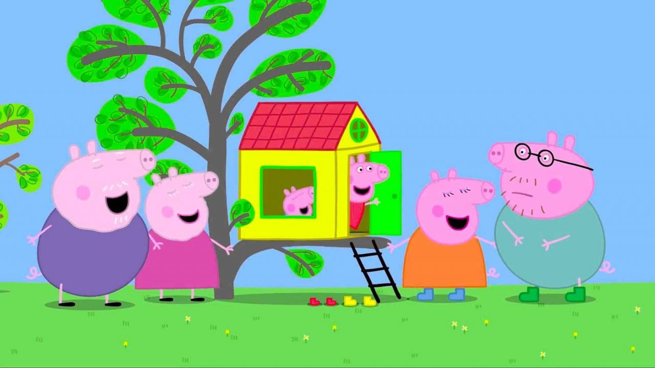 Papai Pig e a senha da casa da árvore Peppa Pig